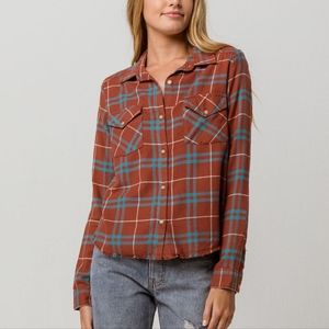 RVCA In A Haze Rust Womens Flannel Shirt